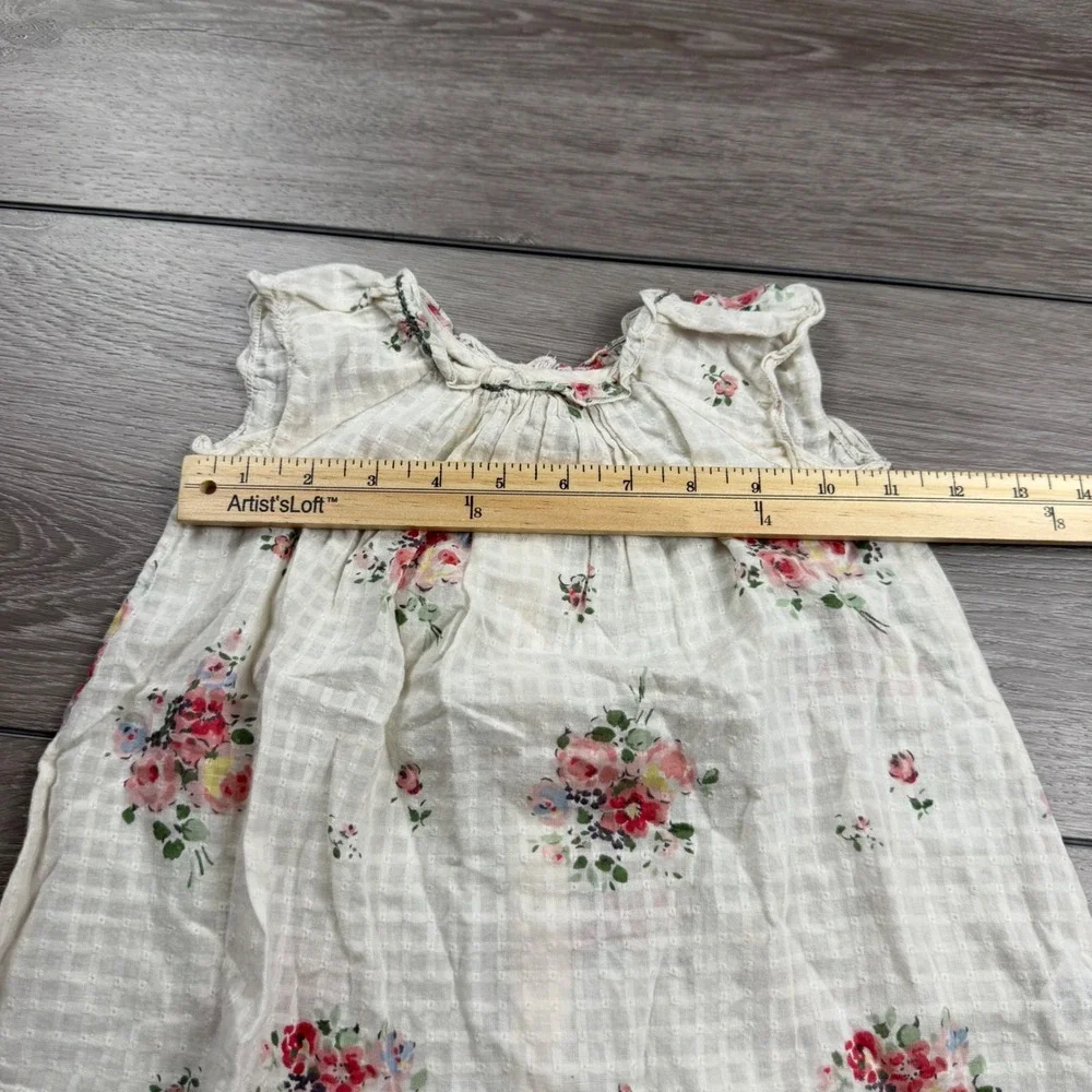 Bonpoint Girls Dress Floral Cotton Gauze Cream 12m